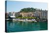 Buildings in a Town at the Waterfront, Bellagio, Lake Como, Lombardy, Italy-null-Stretched Canvas