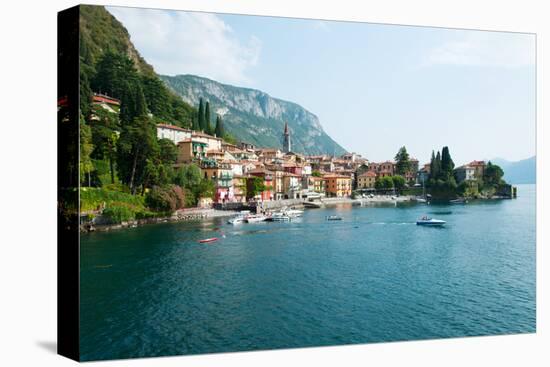 Buildings in a Town at the Waterfront, Varenna, Lake Como, Lombardy, Italy-null-Stretched Canvas