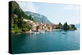 Buildings in a Town at the Waterfront, Varenna, Lake Como, Lombardy, Italy-null-Stretched Canvas