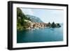 Buildings in a Town at the Waterfront, Varenna, Lake Como, Lombardy, Italy-null-Framed Photographic Print