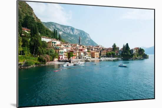 Buildings in a Town at the Waterfront, Varenna, Lake Como, Lombardy, Italy-null-Mounted Photographic Print