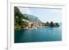 Buildings in a Town at the Waterfront, Varenna, Lake Como, Lombardy, Italy-null-Framed Photographic Print