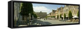 Buildings in a Town, Old Market Square, Leuven, Flemish Brabant, Flemish Region, Belgium-null-Framed Stretched Canvas