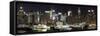 Buildings in City Lit Up at Night, Hudson River, Midtown Manhattan, Manhattan, New York City-null-Framed Stretched Canvas