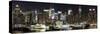 Buildings in City Lit Up at Night, Hudson River, Midtown Manhattan, Manhattan, New York City-null-Stretched Canvas