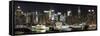 Buildings in City Lit Up at Night, Hudson River, Midtown Manhattan, Manhattan, New York City-null-Framed Stretched Canvas