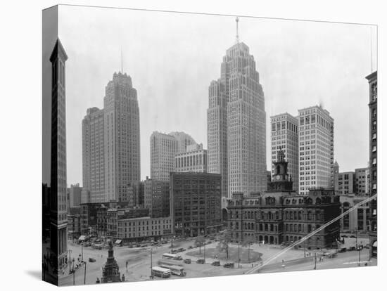 Buildings in Downtown Detroit-null-Stretched Canvas