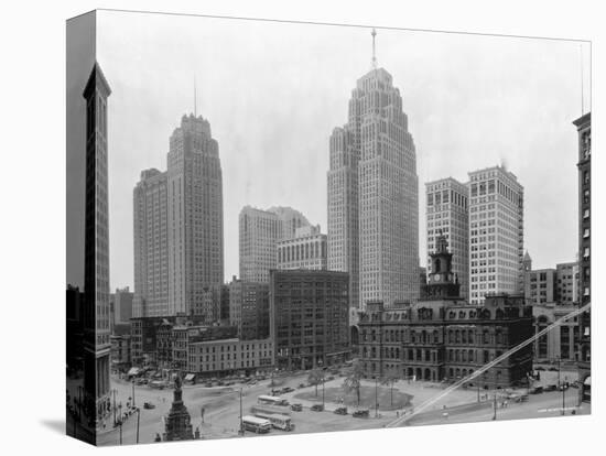 Buildings in Downtown Detroit-null-Stretched Canvas