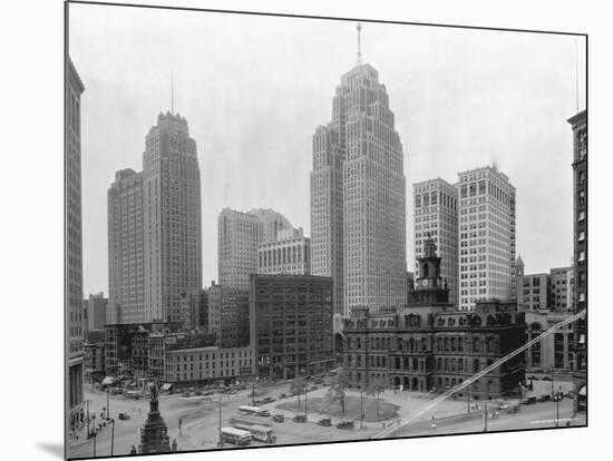 Buildings in Downtown Detroit-null-Mounted Photographic Print