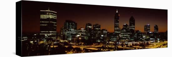 Buildings Lit Up at Dawn, Perth, Western Australia, Australia-null-Stretched Canvas