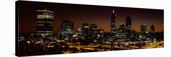 Buildings Lit Up at Dawn, Perth, Western Australia, Australia-null-Stretched Canvas