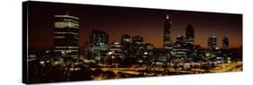 Buildings Lit Up at Dawn, Perth, Western Australia, Australia-null-Stretched Canvas