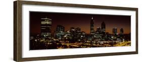 Buildings Lit Up at Dawn, Perth, Western Australia, Australia-null-Framed Photographic Print