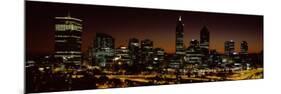 Buildings Lit Up at Dawn, Perth, Western Australia, Australia-null-Mounted Photographic Print