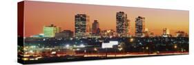Buildings Lit Up at Dusk, Fort Worth, Texas, USA-null-Stretched Canvas