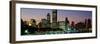 Buildings Lit Up at Dusk, Lake Michigan, Chicago, Cook County, Illinois, USA-null-Framed Photographic Print