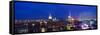 Buildings Lit Up at Dusk, Manhattan, New York City, New York State, USA-null-Framed Stretched Canvas