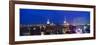 Buildings Lit Up at Dusk, Manhattan, New York City, New York State, USA-null-Framed Photographic Print