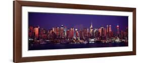 Buildings Lit Up at Dusk, Manhattan, New York City, New York State, USA-null-Framed Photographic Print