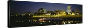 Buildings Lit Up at Dusk, Memphis, Tennessee, USA-null-Stretched Canvas