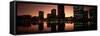 Buildings Lit Up at Dusk, Oakland, Alameda County, California, USA-null-Framed Stretched Canvas