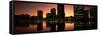 Buildings Lit Up at Dusk, Oakland, Alameda County, California, USA-null-Framed Stretched Canvas