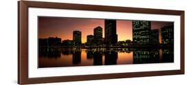 Buildings Lit Up at Dusk, Oakland, Alameda County, California, USA-null-Framed Photographic Print