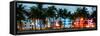 Buildings Lit Up at Dusk - Ocean Drive - Miami Beach-Philippe Hugonnard-Framed Stretched Canvas