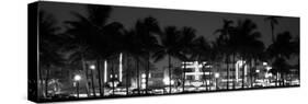 Buildings Lit Up at Dusk of Ocean Drive - Miami Beach - Florida-Philippe Hugonnard-Stretched Canvas