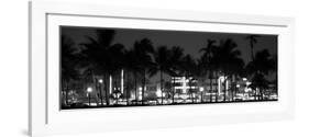 Buildings Lit Up at Dusk of Ocean Drive - Miami Beach - Florida-Philippe Hugonnard-Framed Photographic Print