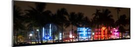 Buildings Lit Up at Dusk of Ocean Drive - Miami Beach - Florida-Philippe Hugonnard-Mounted Photographic Print