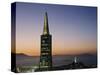 Buildings Lit Up at Dusk, Transamerica Pyramid, Coit Tower, San Francisco, California, USA-null-Stretched Canvas