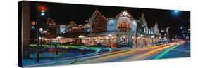 Buildings Lit Up at Night, Banff, Alberta, Canada-null-Stretched Canvas