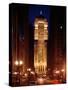 Buildings Lit Up at Night, Chicago Board of Trade Building, Lasalle Street, Chicago, Cook County-null-Stretched Canvas