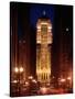 Buildings Lit Up at Night, Chicago Board of Trade Building, Lasalle Street, Chicago, Cook County-null-Stretched Canvas