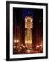 Buildings Lit Up at Night, Chicago Board of Trade Building, Lasalle Street, Chicago, Cook County-null-Framed Photographic Print