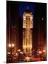 Buildings Lit Up at Night, Chicago Board of Trade Building, Lasalle Street, Chicago, Cook County-null-Mounted Photographic Print