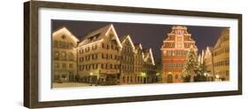 Buildings Lit Up at Night During Christmas, Esslingen Am Neckar, Stuttgart, Baden-Wurttemberg-null-Framed Photographic Print