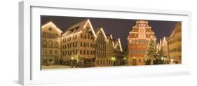 Buildings Lit Up at Night During Christmas, Esslingen Am Neckar, Stuttgart, Baden-Wurttemberg-null-Framed Photographic Print