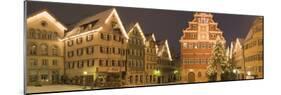 Buildings Lit Up at Night During Christmas, Esslingen Am Neckar, Stuttgart, Baden-Wurttemberg-null-Mounted Photographic Print