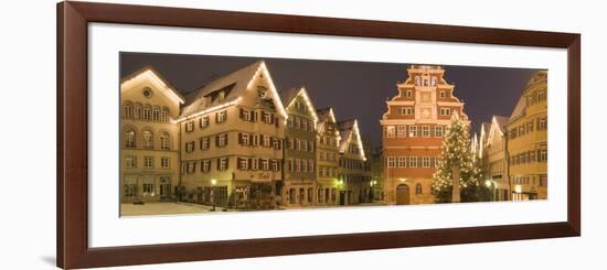 Buildings Lit Up at Night During Christmas, Esslingen Am Neckar, Stuttgart, Baden-Wurttemberg-null-Framed Photographic Print