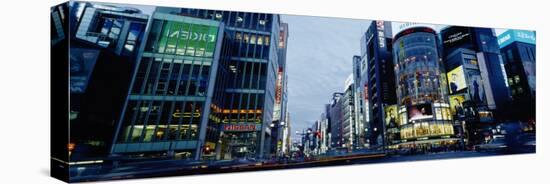 Buildings Lit Up at Night, Ginza, Tokyo, Japan-null-Stretched Canvas