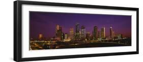 Buildings Lit Up at Night, Houston, Texas, USA-null-Framed Photographic Print