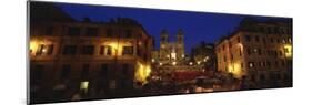 Buildings Lit Up at Night in a City, Spanish Steps, Trinita Dei Monti, Rome, Italy-null-Mounted Photographic Print