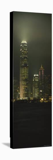 Buildings Lit Up at Night, International Finance Centre, Hong Kong, China-null-Stretched Canvas