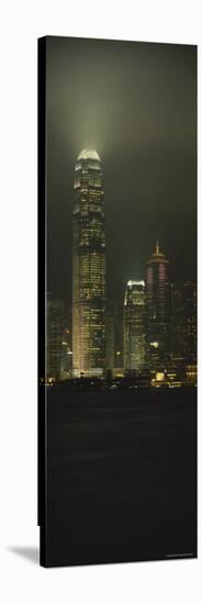 Buildings Lit Up at Night, International Finance Centre, Hong Kong, China-null-Stretched Canvas
