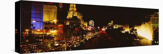 Buildings Lit Up at Night, Las Vegas, Nevada, USA-null-Stretched Canvas