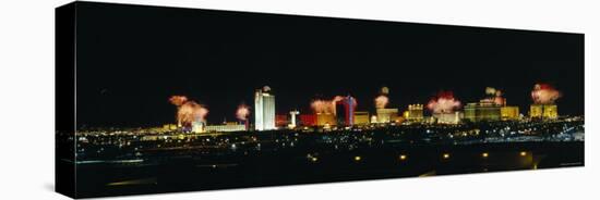 Buildings Lit Up at Night, Las Vegas, Nevada, USA-null-Stretched Canvas