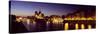 Buildings Lit Up at Night, Notre Dame, Seine River, Paris, Ile-De-France, France-null-Stretched Canvas