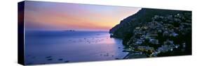 Buildings Lit Up at Night, Positano, Amalfi, Amalfi Coast, Campania, Italy-null-Stretched Canvas